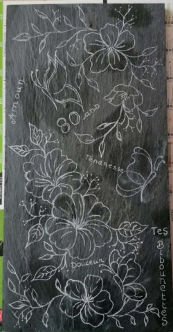 Paysagiste Maen Roch Gravure sur ardoise 13 Maçonnerie Maen Roch