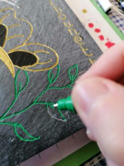 Paysagiste Maen Roch Gravure sur ardoise 12 Maçonnerie Maen Roch